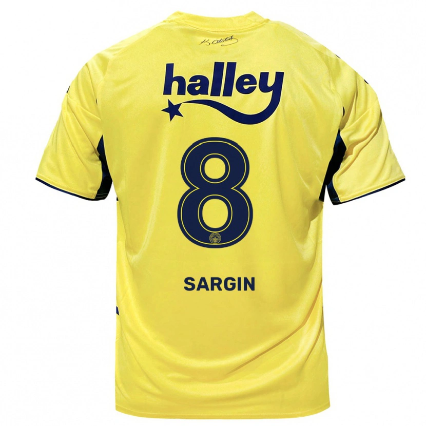 Danxen Kinder Samet Sargın #8 Gelb Marineblau Auswärtstrikot Trikot 2025/26 T-Shirt Österreich