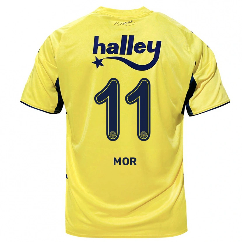 Danxen Kinder Emre Mor #11 Gelb Marineblau Auswärtstrikot Trikot 2025/26 T-Shirt Österreich