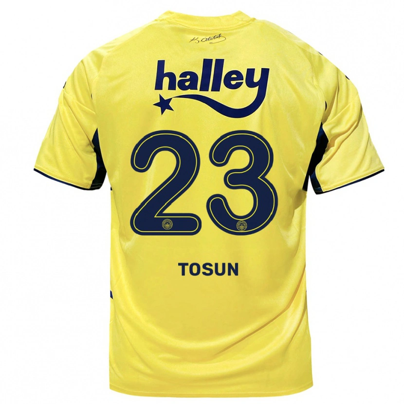 Danxen Kinder Cenk Tosun #23 Gelb Marineblau Auswärtstrikot Trikot 2025/26 T-Shirt Österreich