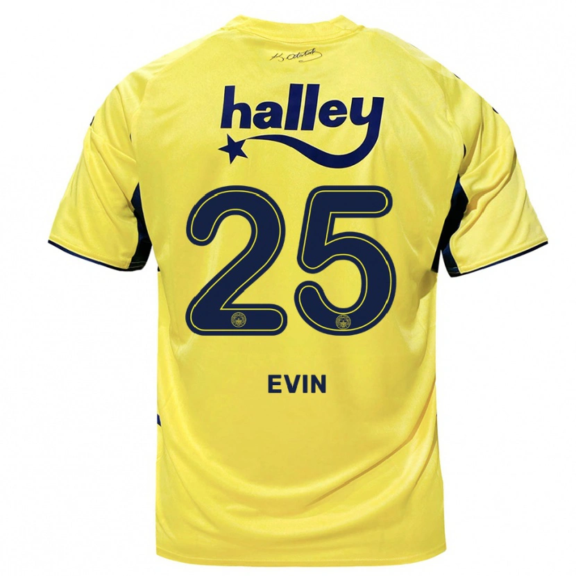 Danxen Kinder Yiğit Evin #25 Gelb Marineblau Auswärtstrikot Trikot 2025/26 T-Shirt Österreich