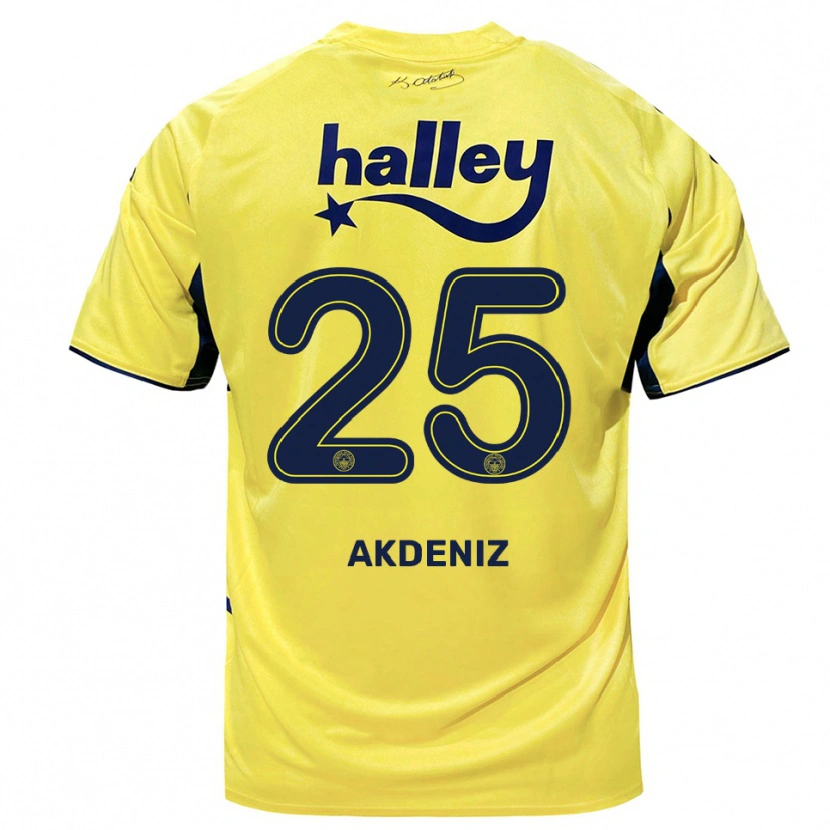Danxen Kinder Zeynep Akdeniz #25 Gelb Marineblau Auswärtstrikot Trikot 2025/26 T-Shirt Österreich