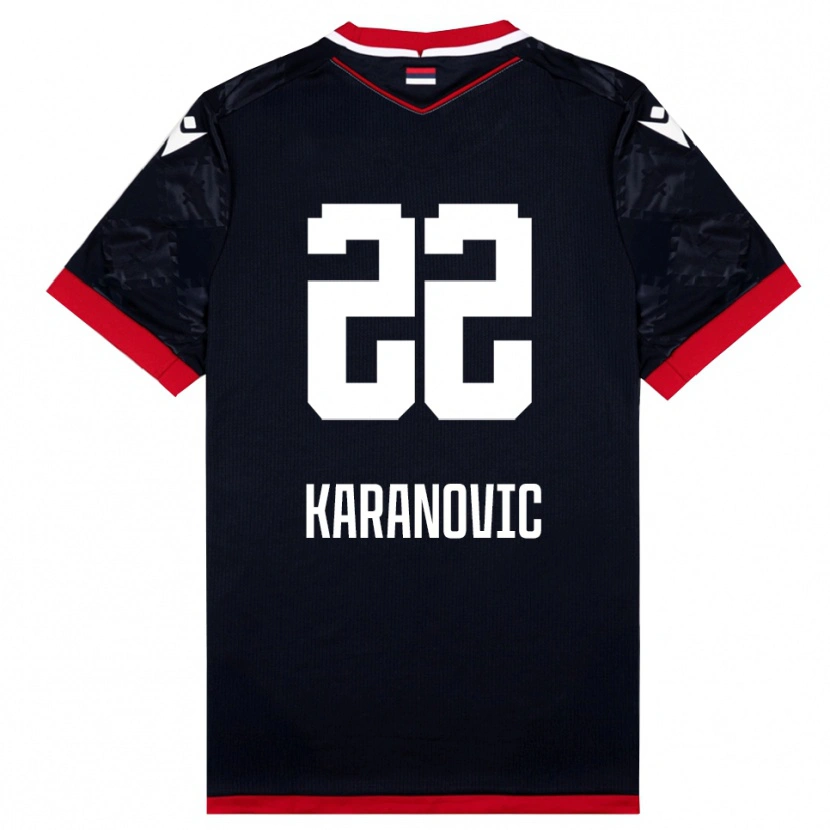 Danxen Kinder Danilo Karanovic #22 Schwarz Rot Auswärtstrikot Trikot 2025/26 T-Shirt Österreich