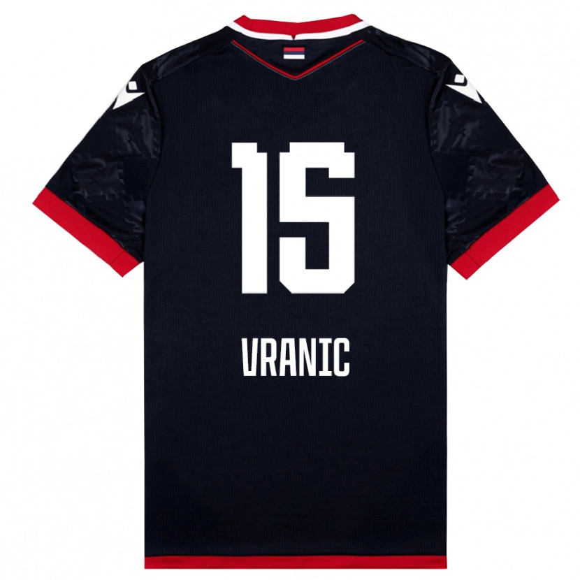 Danxen Kinder Djordje Vranic #15 Schwarz Rot Auswärtstrikot Trikot 2025/26 T-Shirt Österreich