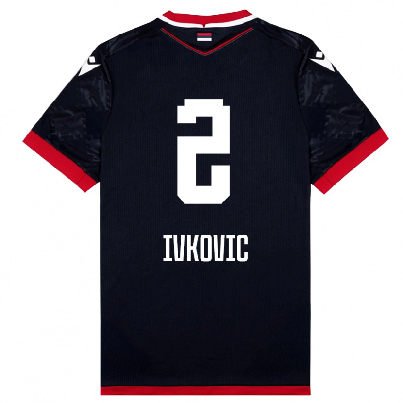 Danxen Kinder Ognjen Ivkovic #2 Schwarz Rot Auswärtstrikot Trikot 2025/26 T-Shirt Österreich