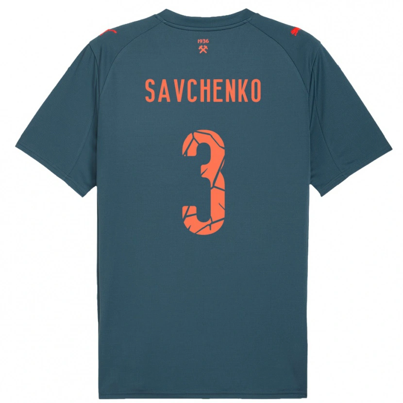 Danxen Kinder Roman Savchenko #3 Marineblau Rot Auswärtstrikot Trikot 2025/26 T-Shirt Österreich