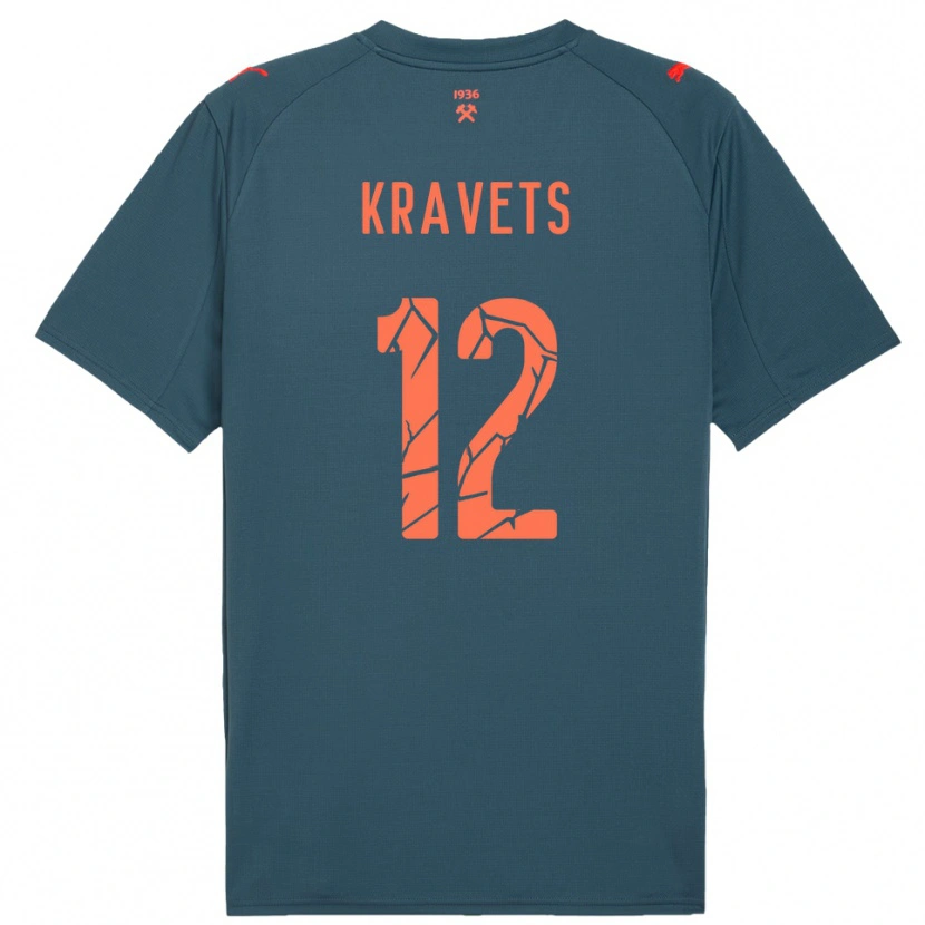 Danxen Kinder Vladyslav Kravets #12 Marineblau Rot Auswärtstrikot Trikot 2025/26 T-Shirt Österreich