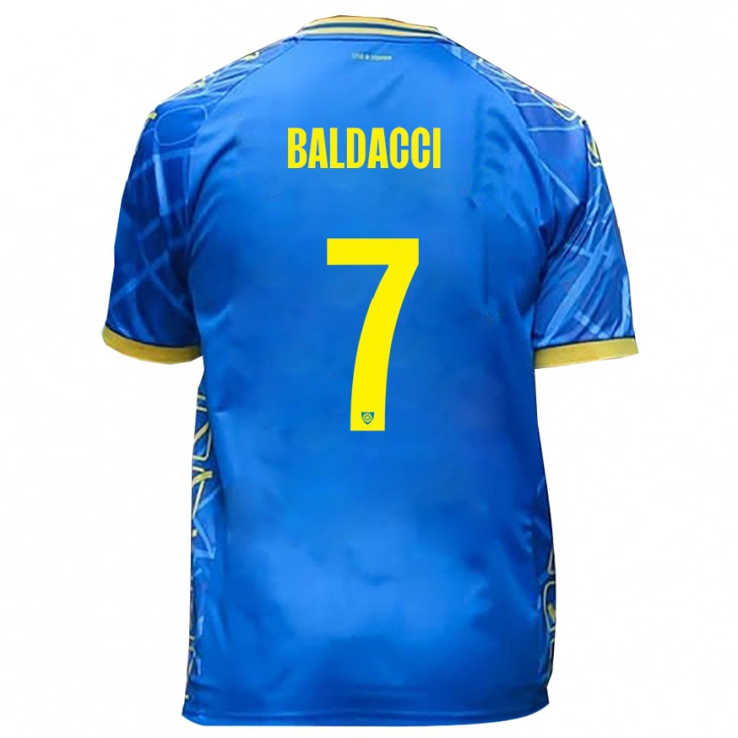 Danxen Herren Mattia Baldacci #7 Himmelblau Gelb Heimtrikot Trikot 2025/26 T-Shirt Österreich