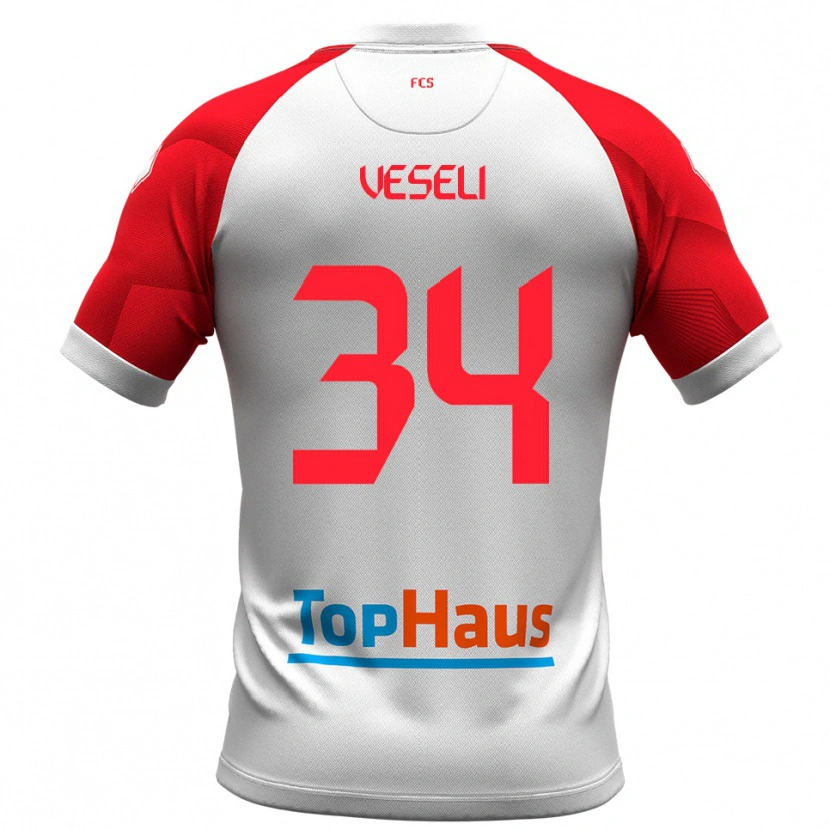 Danxen Herren Frédéric Veseli #34 Weiß Rot Heimtrikot Trikot 2025/26 T-Shirt Österreich
