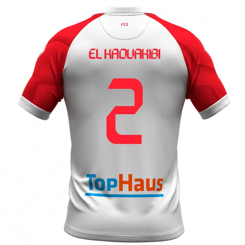 Danxen Herren Hamza El Kaouakibi #2 Weiß Rot Heimtrikot Trikot 2025/26 T-Shirt Österreich