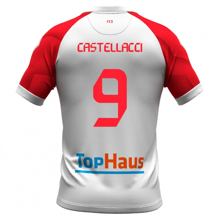 Danxen Herren Marco Castellacci #9 Weiß Rot Heimtrikot Trikot 2025/26 T-Shirt Österreich