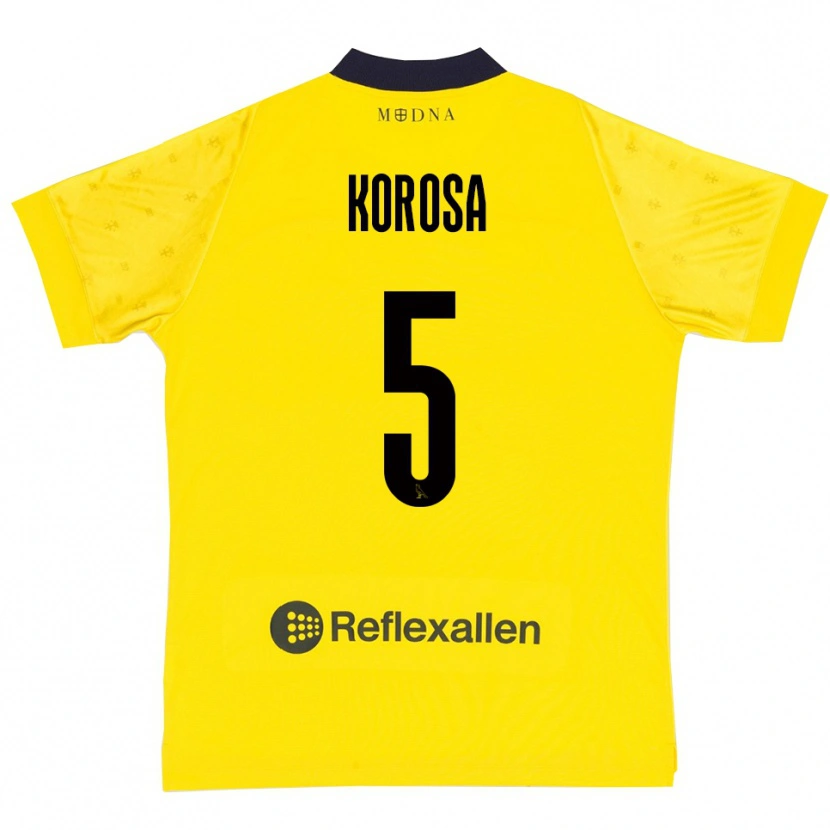 Danxen Herren Anej Koroša #5 Gelb Marineblau Heimtrikot Trikot 2025/26 T-Shirt Österreich