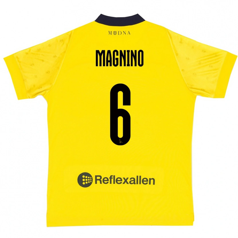 Danxen Herren Luca Magnino #6 Gelb Marineblau Heimtrikot Trikot 2025/26 T-Shirt Österreich
