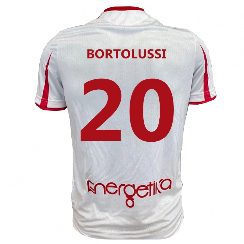 Danxen Herren Mattia Bortolussi #20 Weiß Rot Heimtrikot Trikot 2025/26 T-Shirt Österreich