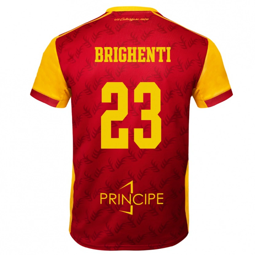 Danxen Herren Nicolò Brighenti #23 Gelb Rot Heimtrikot Trikot 2025/26 T-Shirt Österreich