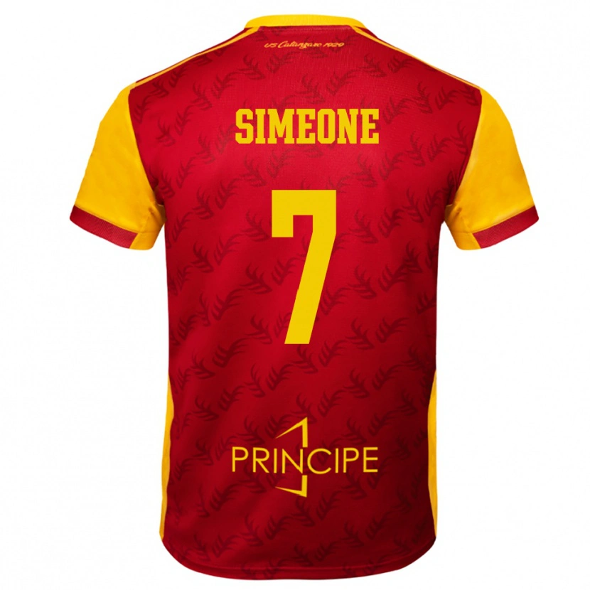 Danxen Herren Mattia Simeone #7 Gelb Rot Heimtrikot Trikot 2025/26 T-Shirt Österreich