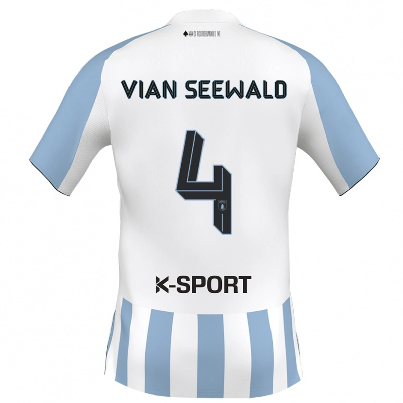 Danxen Herren Pedro Vian Seewald #4 Weiß Himmelblau Heimtrikot Trikot 2025/26 T-Shirt Österreich