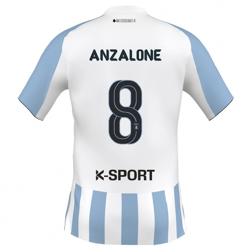 Danxen Herren Mattia Anzalone #8 Weiß Himmelblau Heimtrikot Trikot 2025/26 T-Shirt Österreich