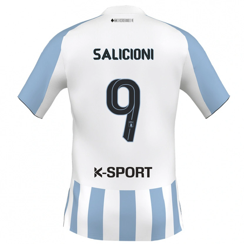 Danxen Herren Fausto Salicioni #9 Weiß Himmelblau Heimtrikot Trikot 2025/26 T-Shirt Österreich