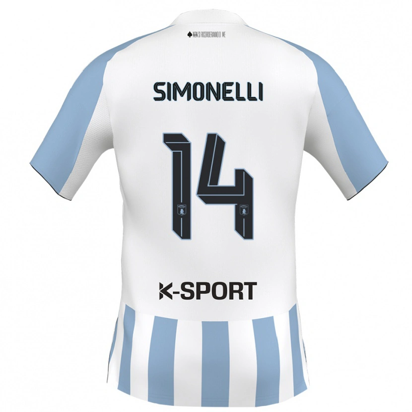 Danxen Herren Alessandro Simonelli #14 Weiß Himmelblau Heimtrikot Trikot 2025/26 T-Shirt Österreich