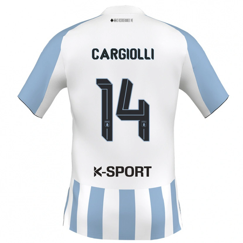 Danxen Herren Tommaso Cargiolli #14 Weiß Himmelblau Heimtrikot Trikot 2025/26 T-Shirt Österreich