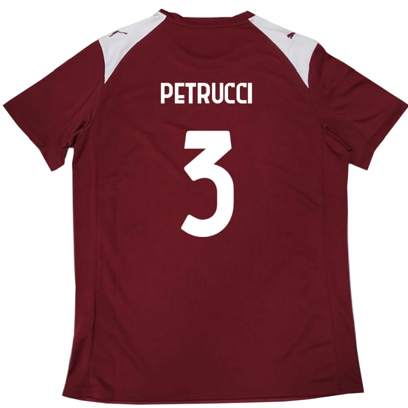 Danxen Herren Francesco Petrucci #3 Burgunderrot Weiß Heimtrikot Trikot 2025/26 T-Shirt Österreich