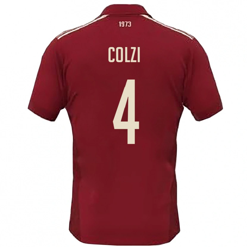Danxen Herren Gabriele Colzi #4 Burgunderrot Weiß Heimtrikot Trikot 2025/26 T-Shirt Österreich