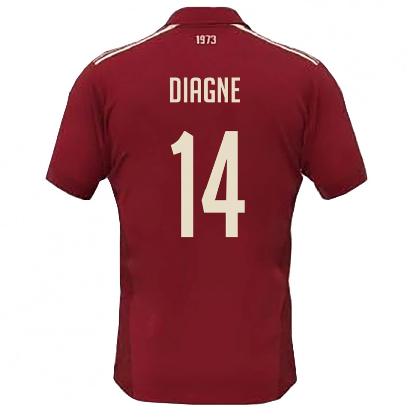 Danxen Herren Baye Diagne #14 Burgunderrot Weiß Heimtrikot Trikot 2025/26 T-Shirt Österreich