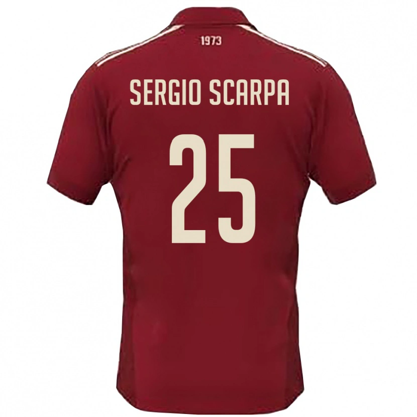 Danxen Herren Nicolò Sergio Scarpa #25 Burgunderrot Weiß Heimtrikot Trikot 2025/26 T-Shirt Österreich
