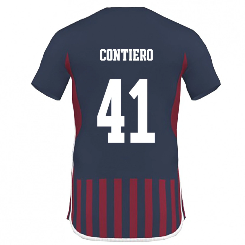 Danxen Herren Edoardo Contiero #41 Marineblau Rot Heimtrikot Trikot 2025/26 T-Shirt Österreich