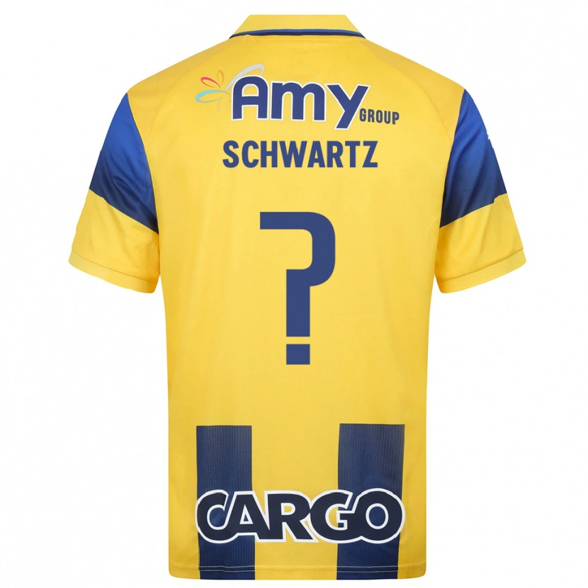 Danxen Herren Noam Schwartz #0 Gelb Marineblau Heimtrikot Trikot 2025/26 T-Shirt Österreich
