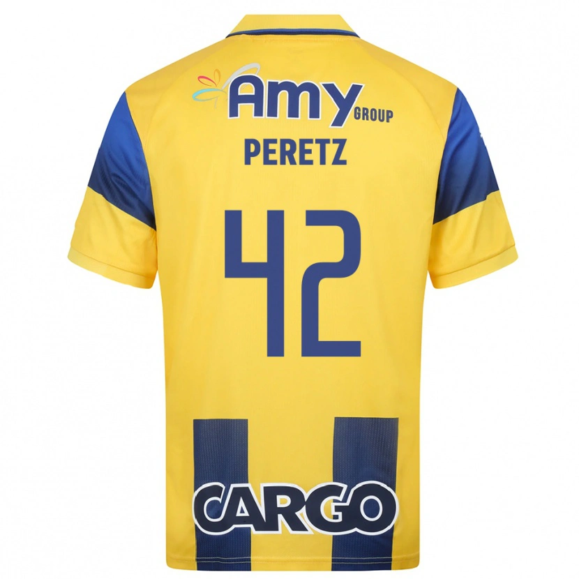 Danxen Herren Dor Peretz #42 Gelb Marineblau Heimtrikot Trikot 2025/26 T-Shirt Österreich