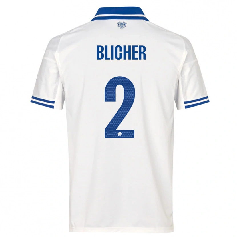 Danxen Herren Nicolai Blicher #2 Weiß Blau Heimtrikot Trikot 2025/26 T-Shirt Österreich