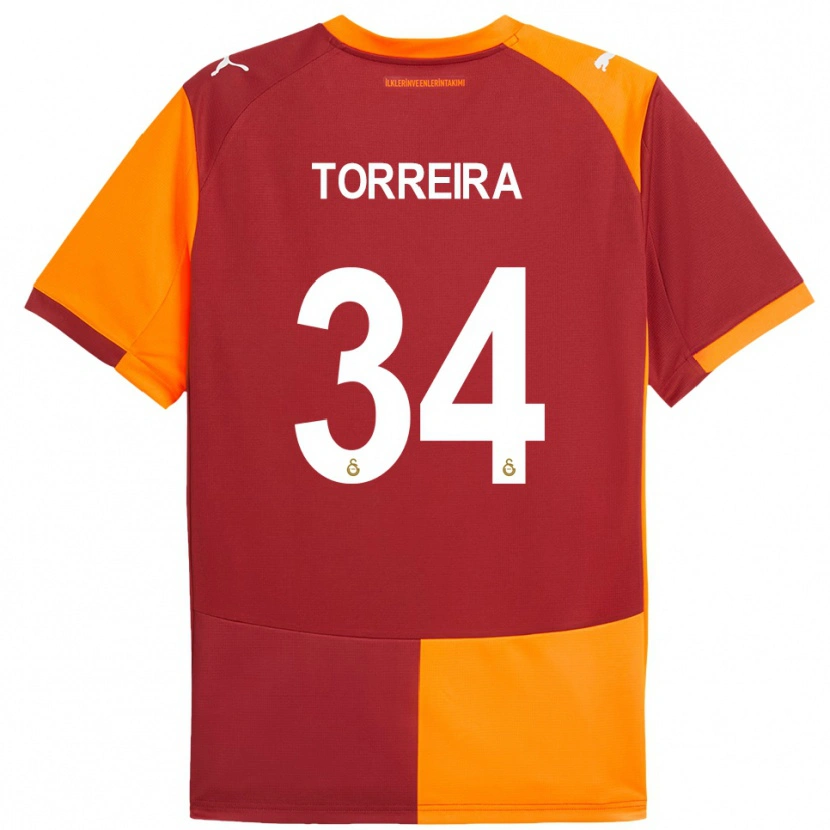 Danxen Herren Lucas Torreira #34 Rot Orange Heimtrikot Trikot 2025/26 T-Shirt Österreich