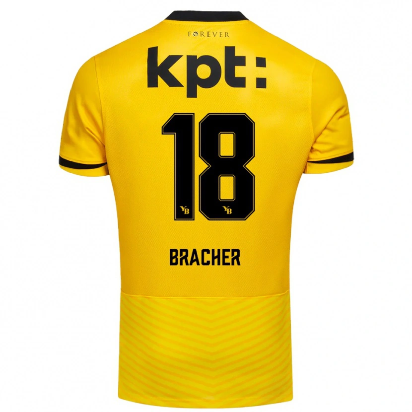 Danxen Herren Jasha Bracher #18 Gelb Schwarz Heimtrikot Trikot 2025/26 T-Shirt Österreich