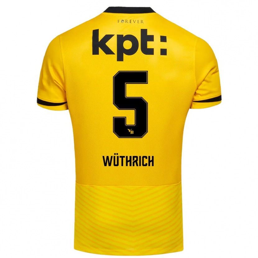 Danxen Herren Gregory Wüthrich #5 Gelb Schwarz Heimtrikot Trikot 2025/26 T-Shirt Österreich