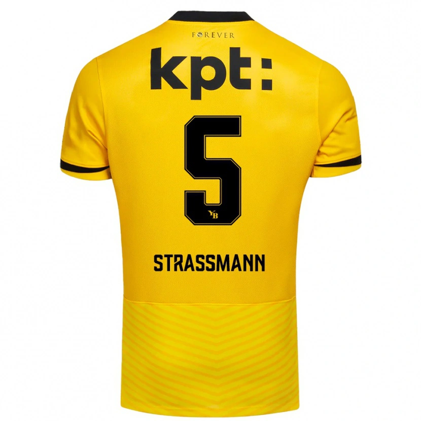 Danxen Herren Sven Strassmann #5 Gelb Schwarz Heimtrikot Trikot 2025/26 T-Shirt Österreich