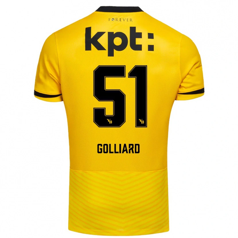 Danxen Herren Théo Golliard #51 Gelb Schwarz Heimtrikot Trikot 2025/26 T-Shirt Österreich