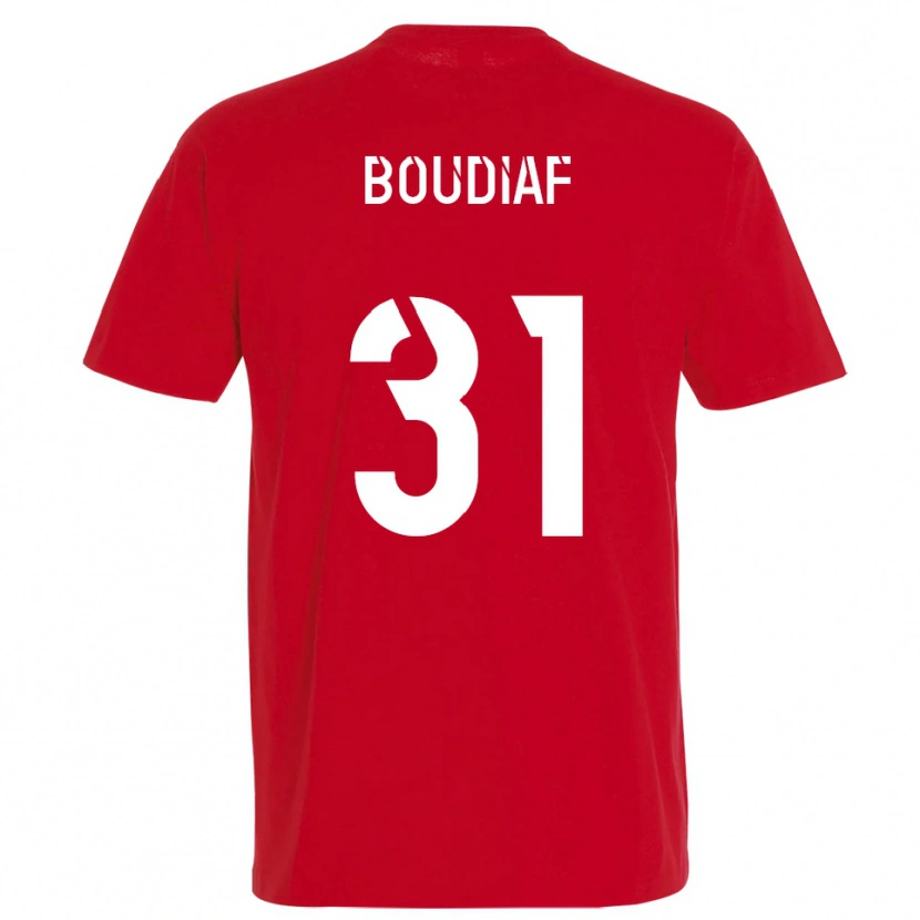 Danxen Herren Ryad Boudiaf #31 Rot Gelb Heimtrikot Trikot 2025/26 T-Shirt Österreich