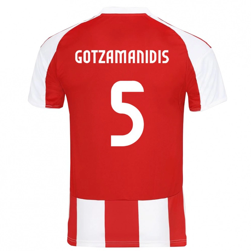Danxen Herren Nikolaos Gotzamanidis #5 Rot Weiß Heimtrikot Trikot 2025/26 T-Shirt Österreich
