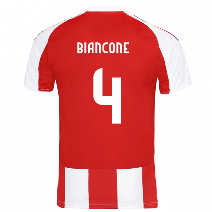Danxen Herren Giulian Biancone #4 Rot Weiß Heimtrikot Trikot 2025/26 T-Shirt Österreich