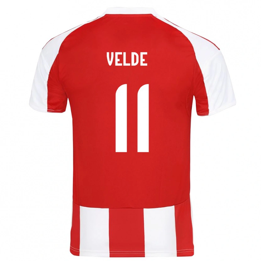 Danxen Herren Kristoffer Velde #11 Rot Weiß Heimtrikot Trikot 2025/26 T-Shirt Österreich