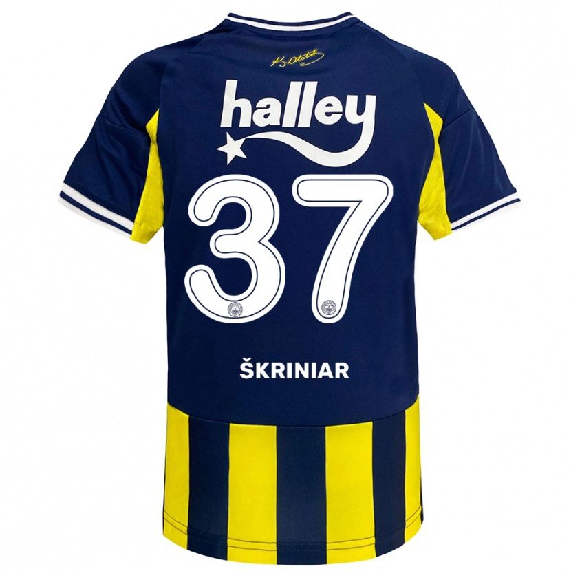 Danxen Herren Milan Škriniar #37 Gelb Marineblau Weiß Heimtrikot Trikot 2025/26 T-Shirt Österreich
