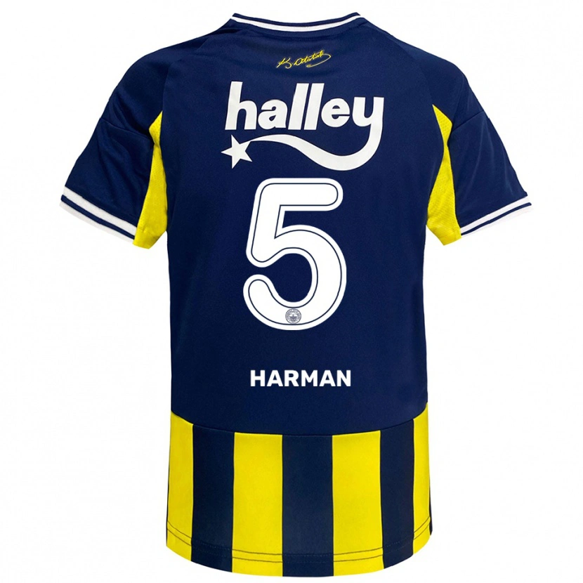 Danxen Herren Rıdvan Harman #5 Gelb Marineblau Weiß Heimtrikot Trikot 2025/26 T-Shirt Österreich