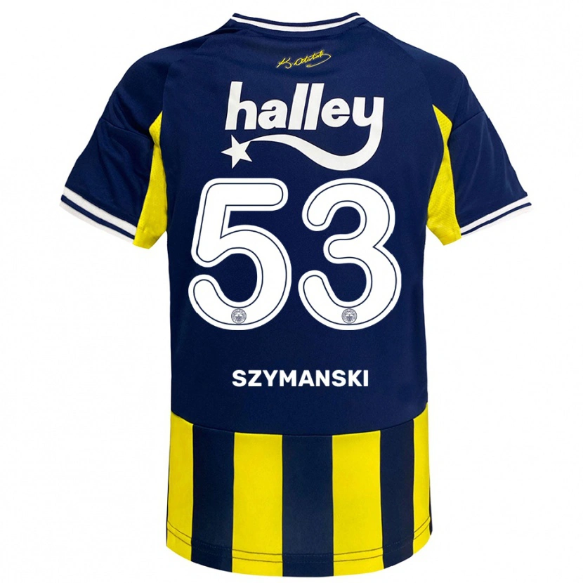 Danxen Herren Sebastian Szymański #53 Gelb Marineblau Weiß Heimtrikot Trikot 2025/26 T-Shirt Österreich