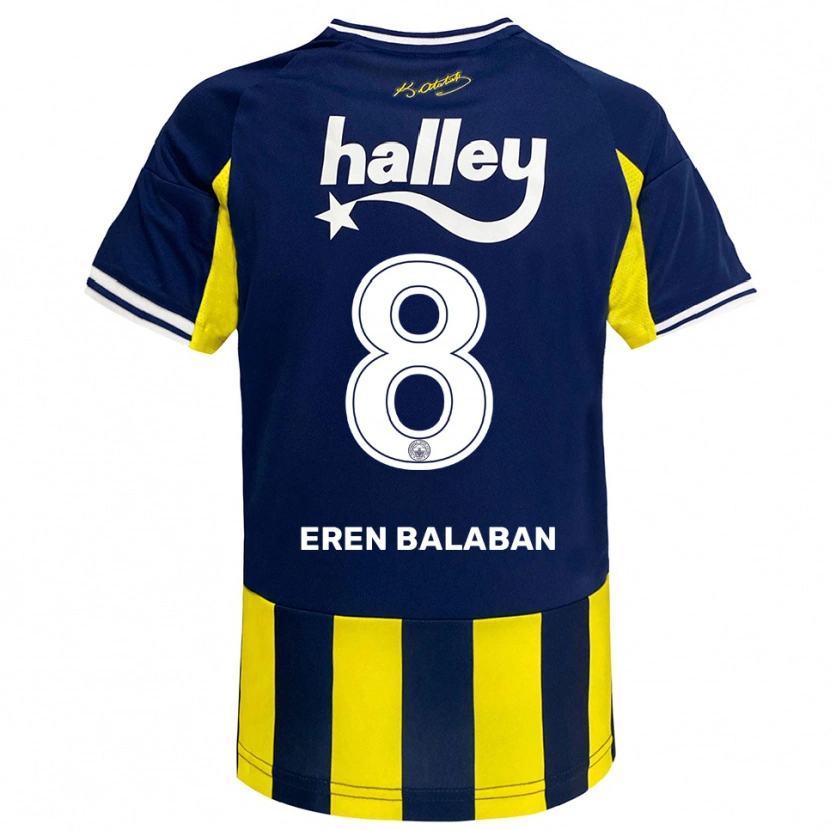 Danxen Herren Aziz Eren Balaban #8 Gelb Marineblau Weiß Heimtrikot Trikot 2025/26 T-Shirt Österreich
