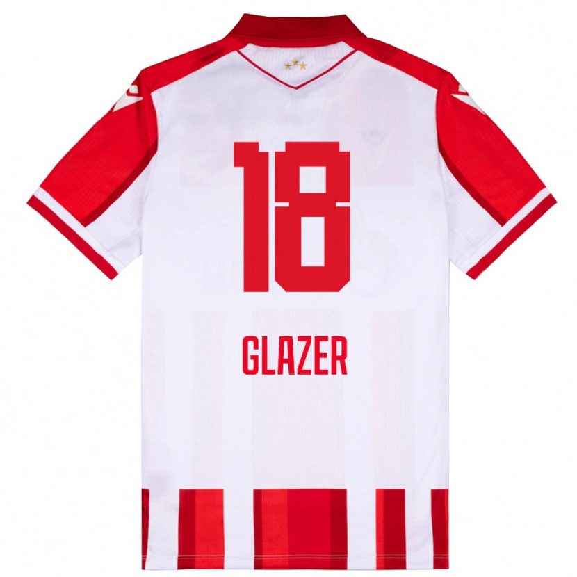 Danxen Herren Omri Glazer #18 Rot Weiß Heimtrikot Trikot 2025/26 T-Shirt Österreich