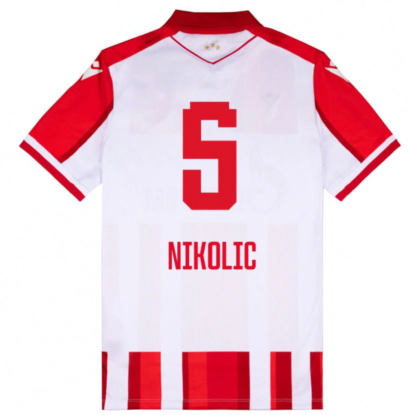 Danxen Herren Lazar Nikolic #5 Rot Weiß Heimtrikot Trikot 2025/26 T-Shirt Österreich