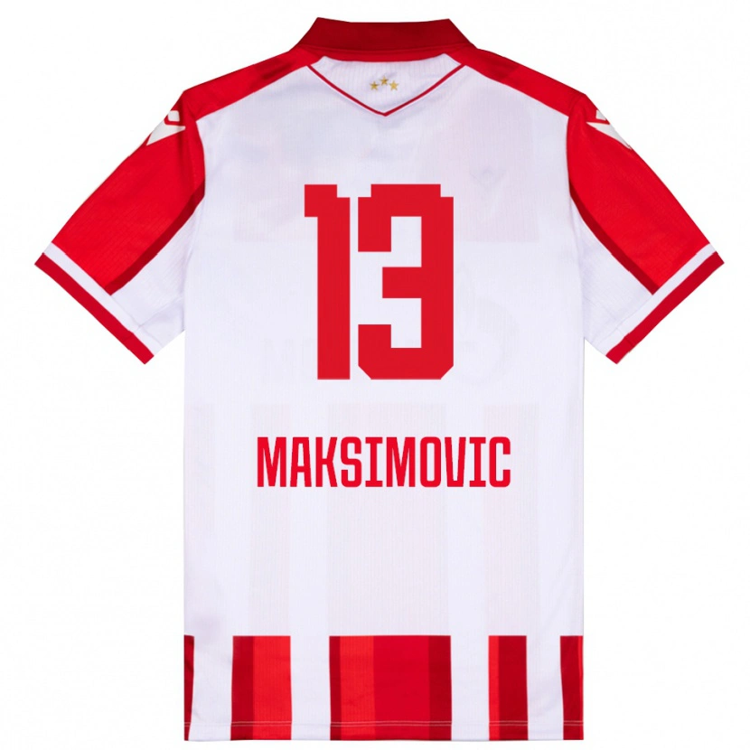 Danxen Herren Filip Maksimovic #13 Rot Weiß Heimtrikot Trikot 2025/26 T-Shirt Österreich