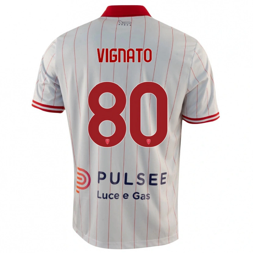 Danxen Herren Samuele Vignato #80 Weiß Rot Blau Auswärtstrikot Trikot 2025/26 T-Shirt Österreich