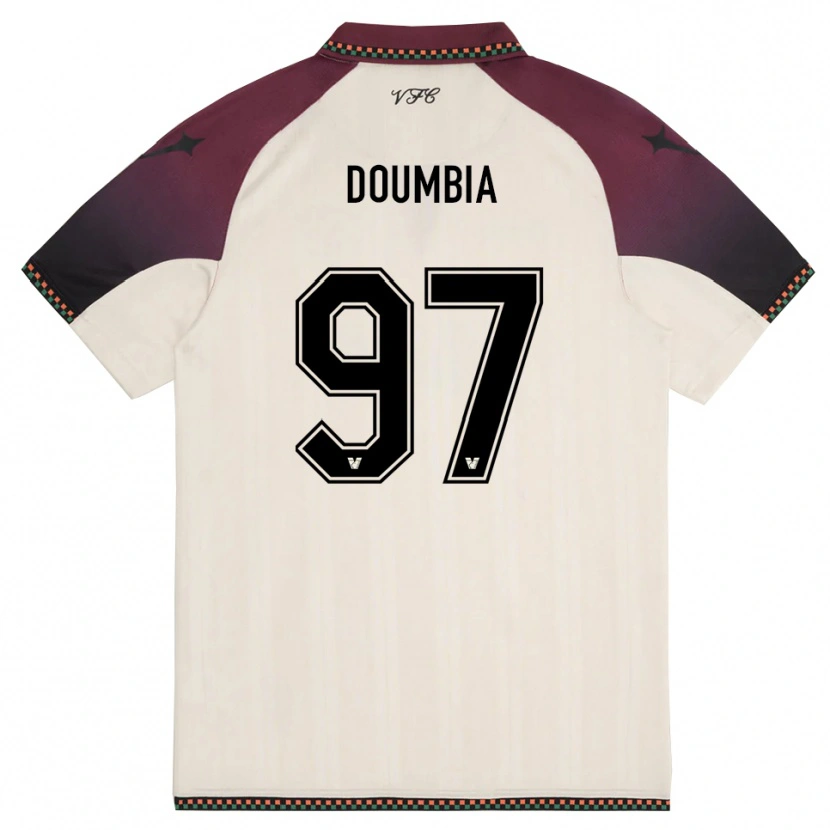 Danxen Herren Issa Doumbia #97 Cremefarben Burgund Auswärtstrikot Trikot 2025/26 T-Shirt Österreich
